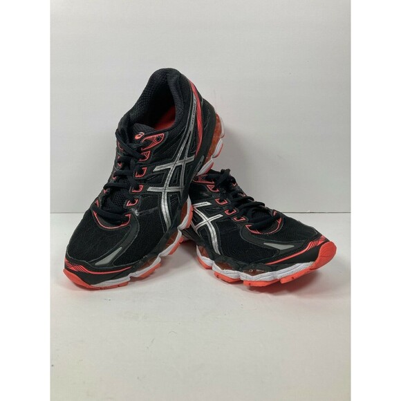 ASICS Gel-Evate 3 Women's Size 7 Running Shoes Black Orange Silver T566N EUC - Picture 1 of 8